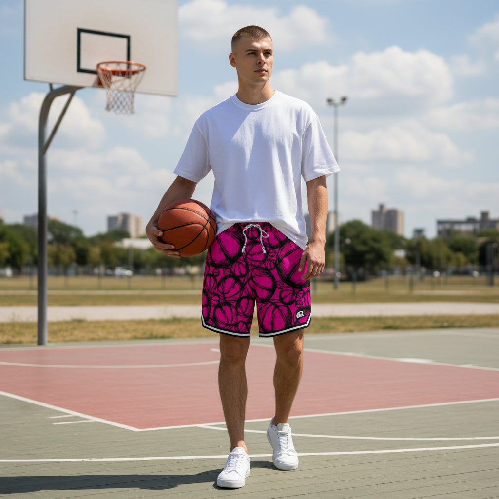 Basketball Dept Short Pink - Pantaloncini Basket Rosa | Rook Basketball