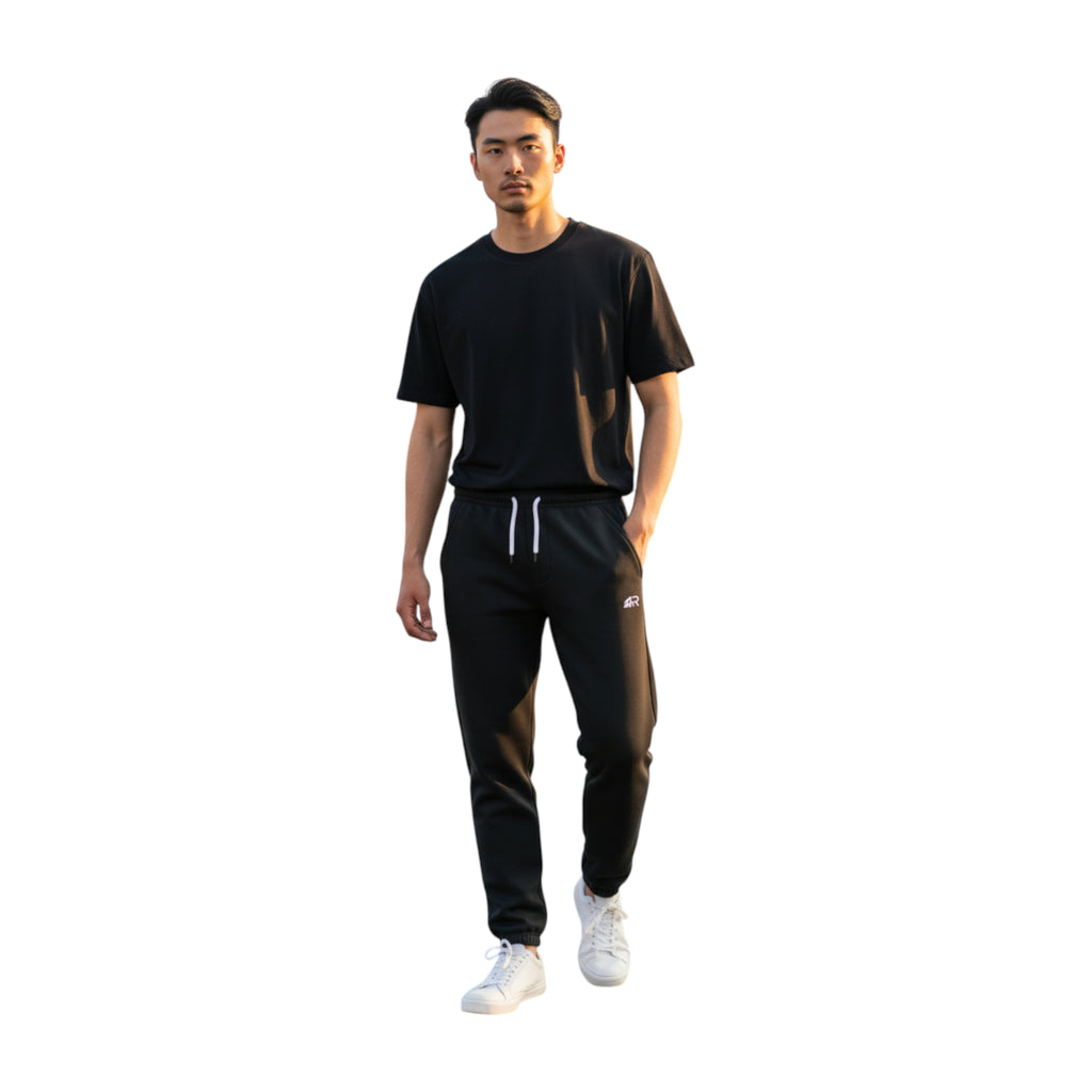 Cotton Long Pant Black - Pantaloni Tuta Neri | Rook Basketball