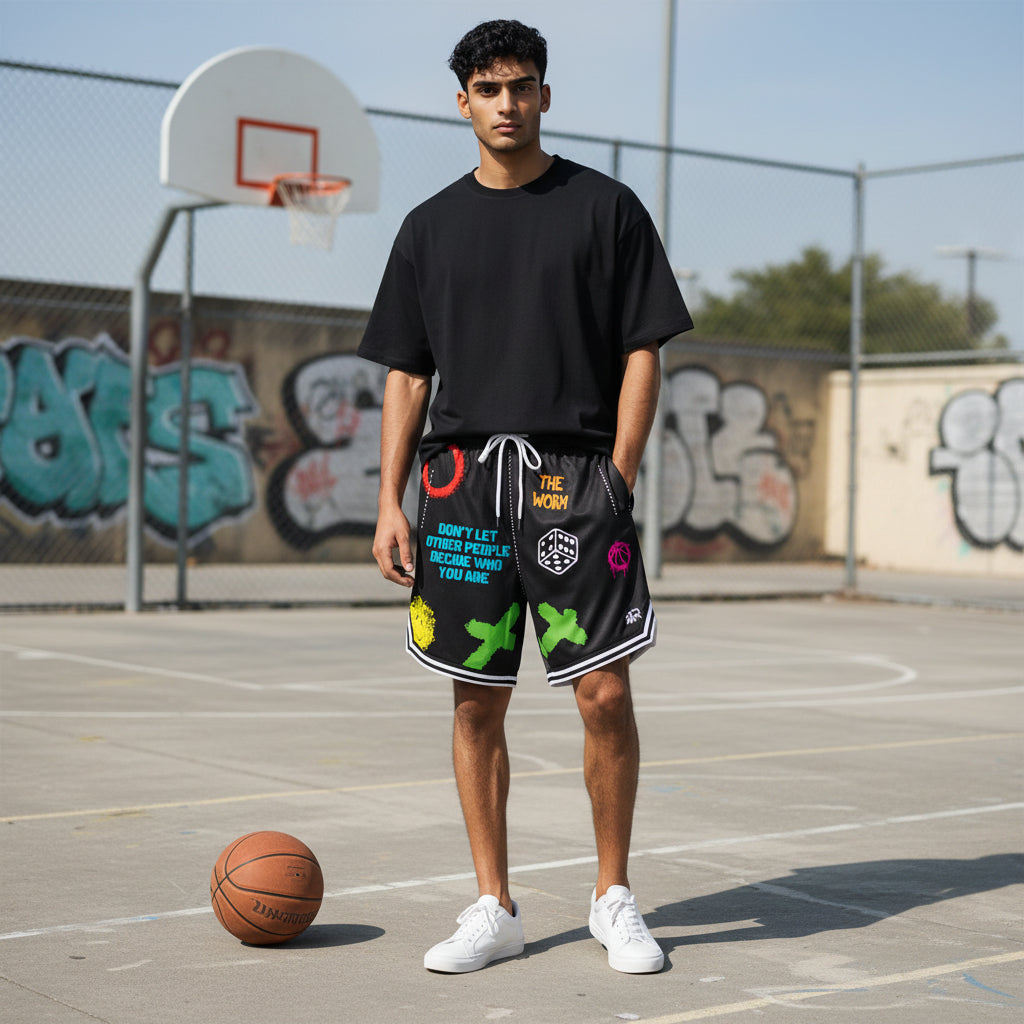 Crazy Short Black - Pantaloncini Basket Neri Mesh | Rook Basketball