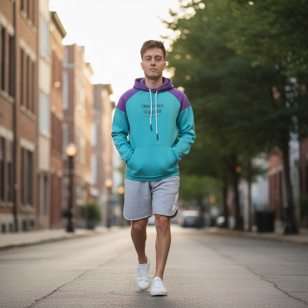 Hoodie FROM 2.0 Teal & Purple | Felpa Basket Streetwear | Rook Basketball
