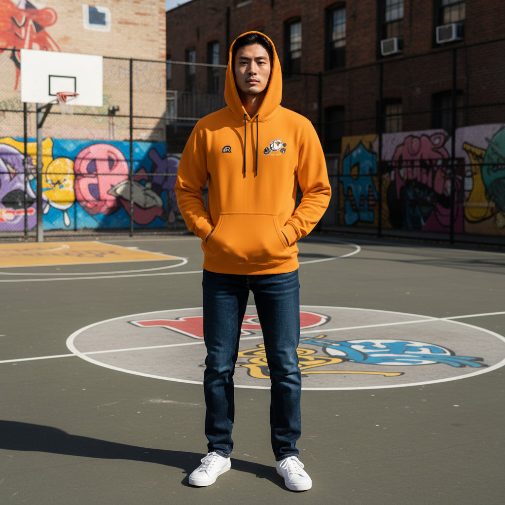 Hoodie "Hey Rook" Gold | Felpa Basket Streetwear | Rook Basketball