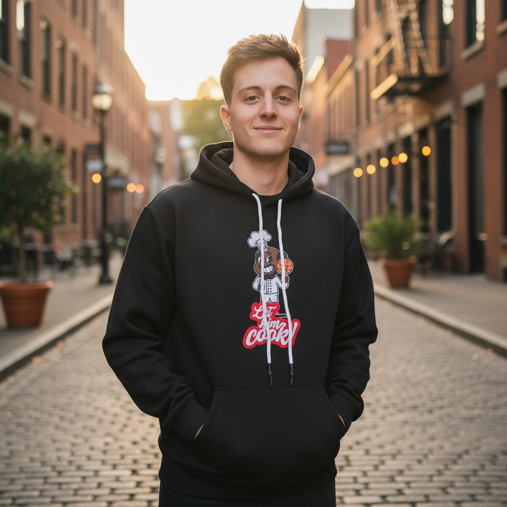 Hoodie "Let Him Cook" Black | Felpa Basket | Rook Basketball