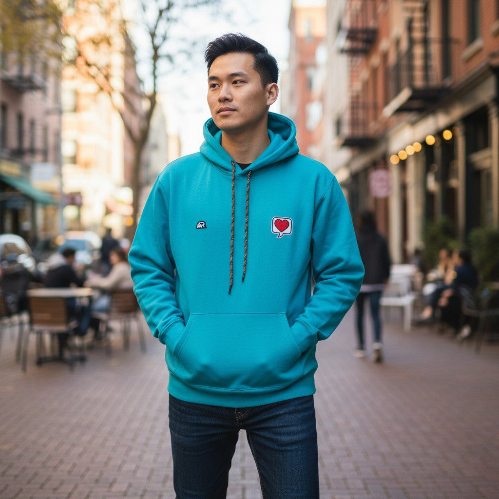 Love for the Game Hoodie Teal | Felpa Basket Azzurra | Rook Basketbal