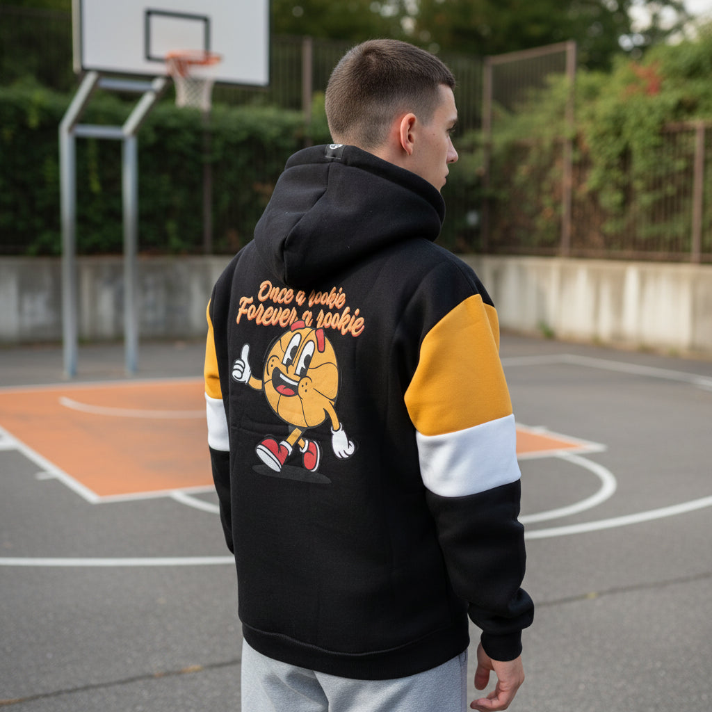 Once a Rookie Hoodie Black | Felpa Basket Cappuccio | Rook Basketball