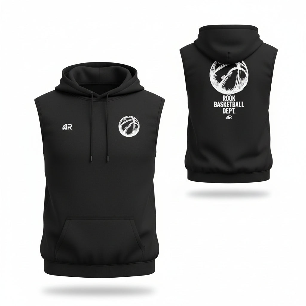 Sleeveless Hoodie Basketball Dept. Black - Felpa Smanicata | Rook