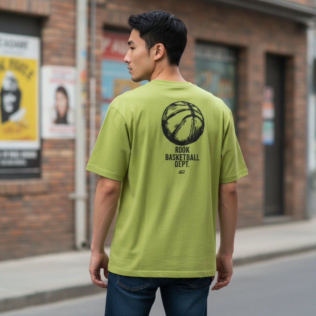 T-Shirt Basketball Dept. Lime - Maglia Basket Verde Acido | Rook