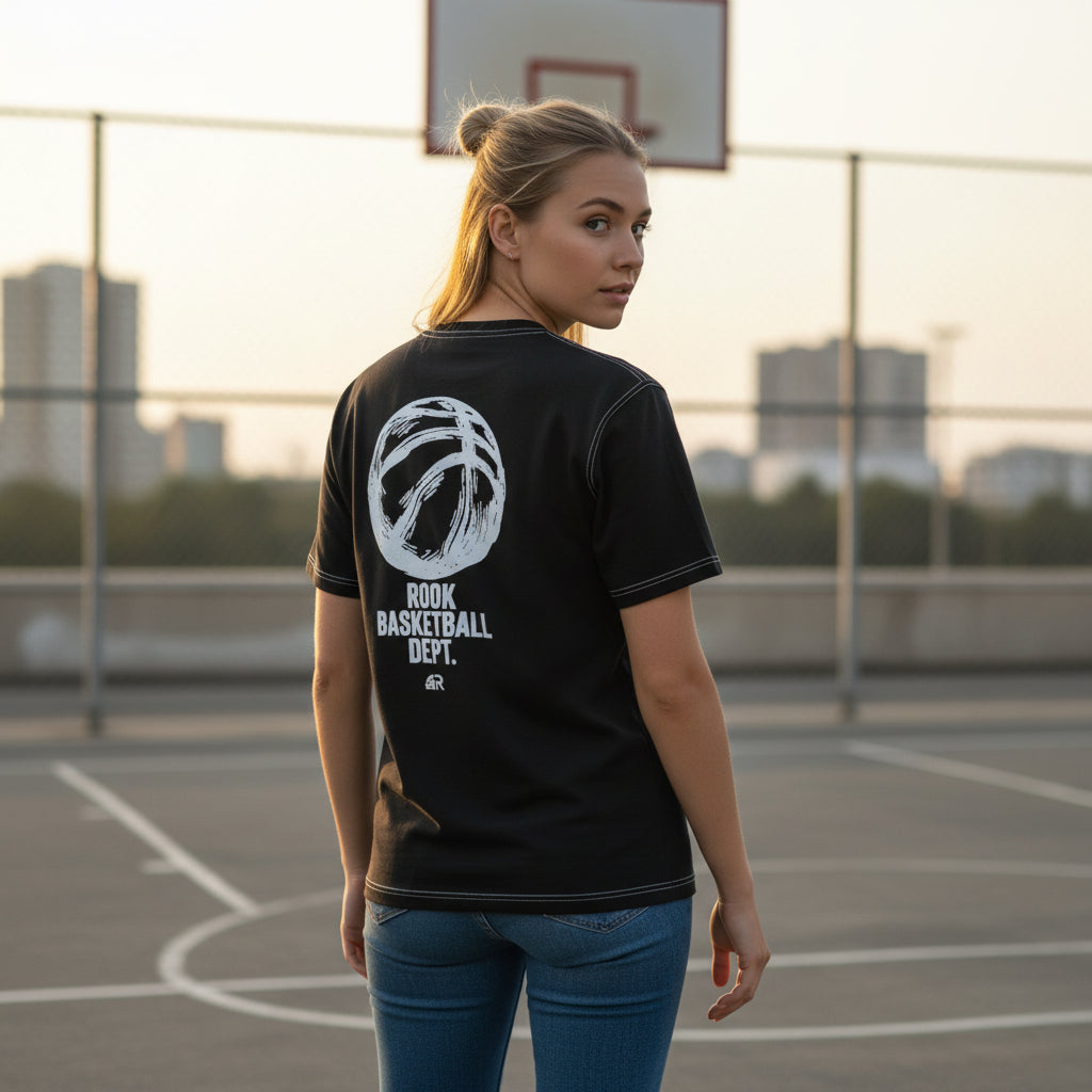 T-Shirt "Basketball Dept." Black | Rook Basketball | Streetwear d'Élite