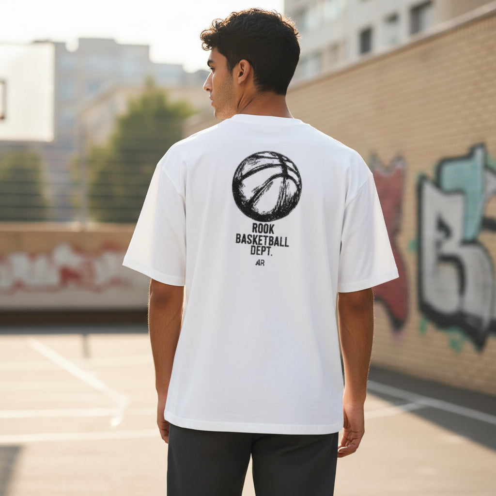 T-Shirt "Basketball Dept." White | Rook Basketball | Streetwear d'Élite