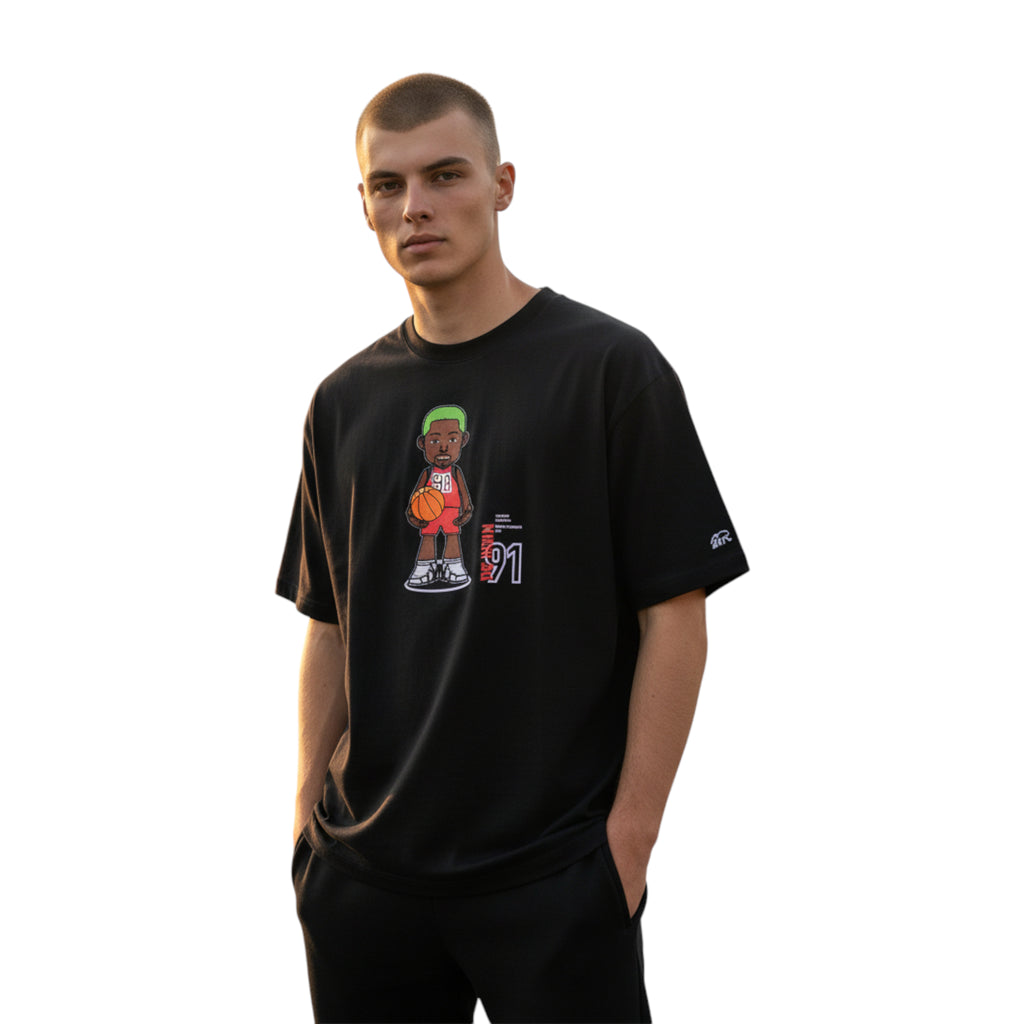 T-Shirt "The Worm" Black| Rook Basketball | Streetwear Made in Italy