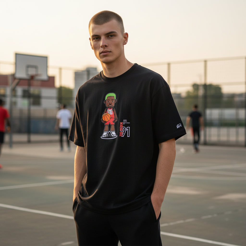 T-Shirt "The Worm" Black| Rook Basketball | Streetwear Made in Italy