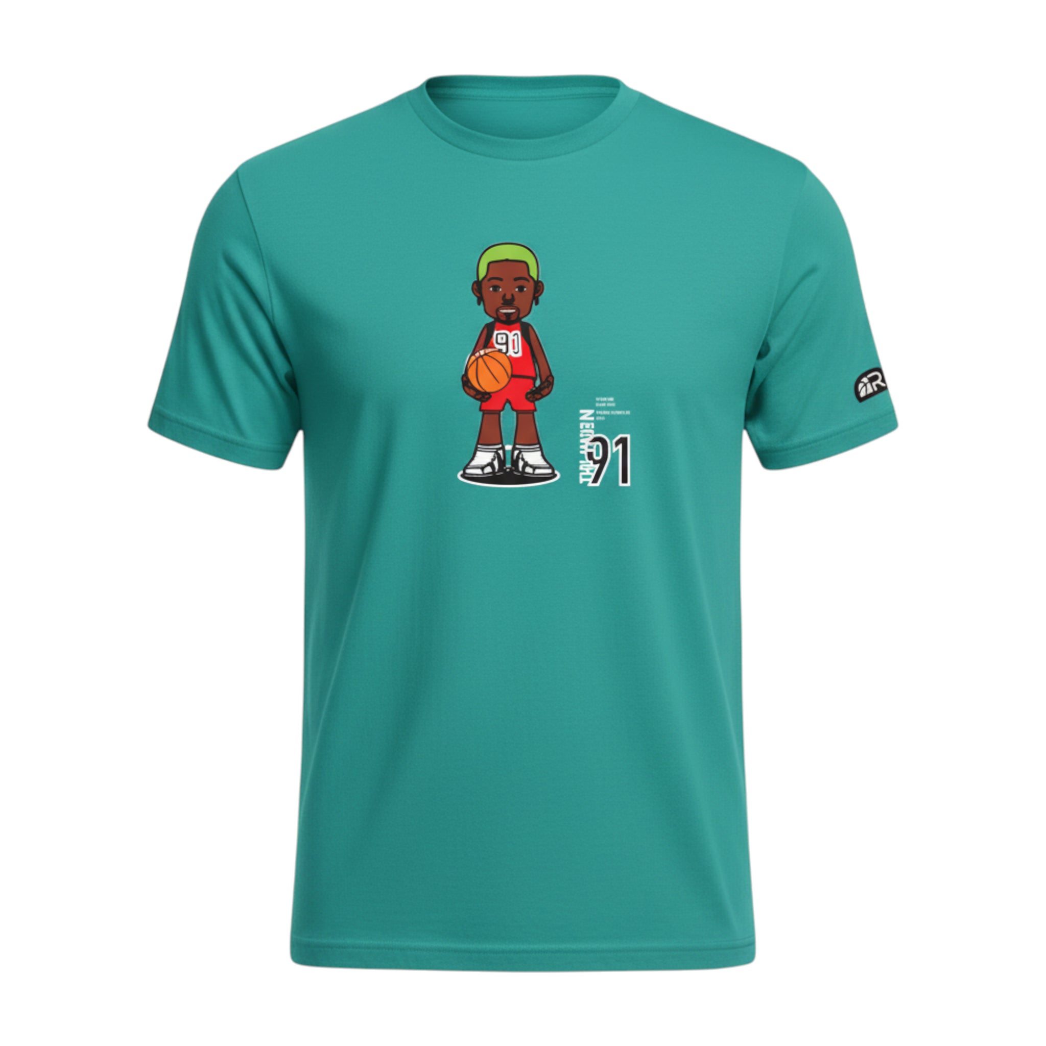 T-Shirt "The Worm" Teal| Rook Basketball | Streetwear Made in Italy