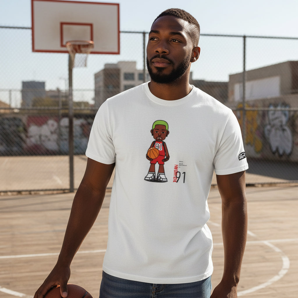 T-Shirt "The Worm" White | Rook Basketball | Streetwear Made in Italy